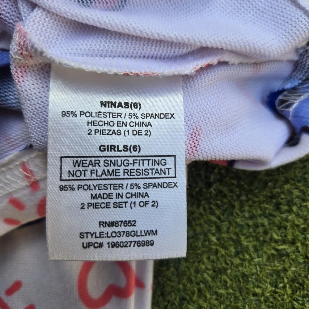 Disney Stitch Pjs Girl Size 6 Snug Fitting